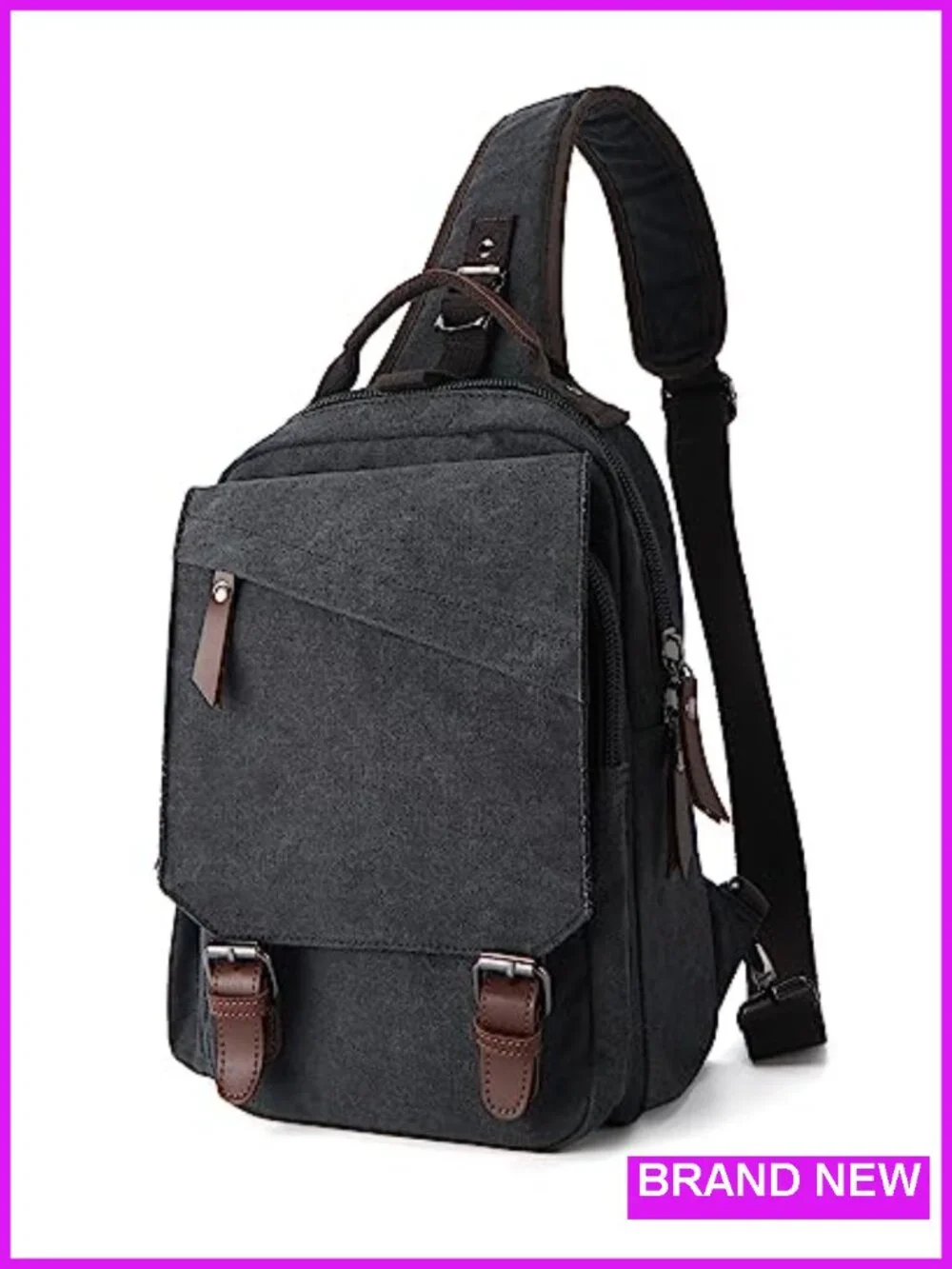 Canvas Messenger Bag for Men Women Crossbody Sling Backpack Shoulder Bag